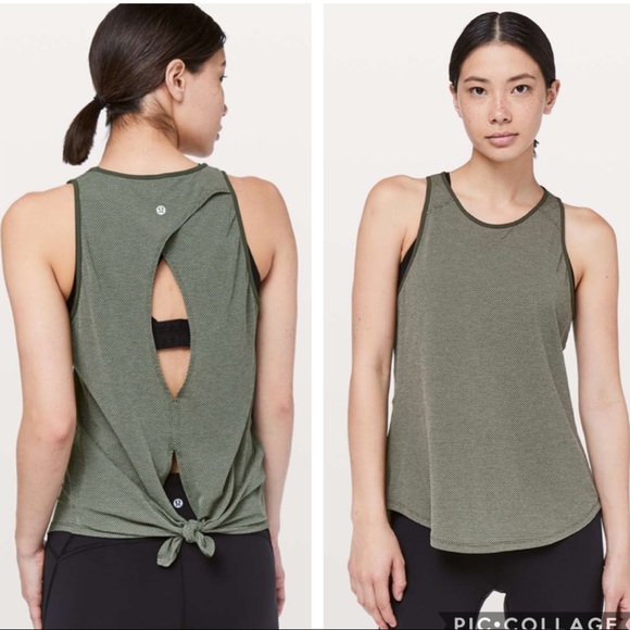 lululemon athletica Tops - Lululemon Open Tank Heathered Camo Green 8
